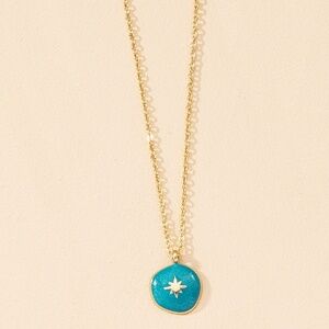 *TINSLEY* Gold x Blue Star Pendant Fashion Necklace